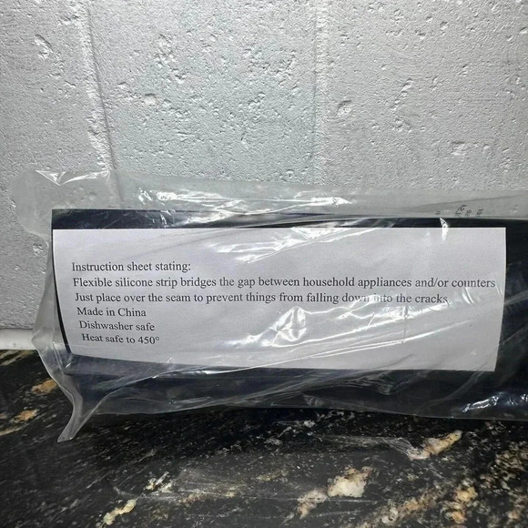 2 Pk Silicone Stove Counter Gap Cover Oven Guard Spill Seal Slit Filler, Black! - Picture 4 of 7